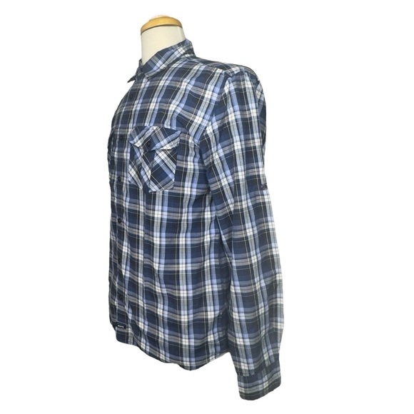 Jonathan Martin Collection Long Sleeve Mens Button Up Light Plaid Shirt Blue Med - Picture 2 of 8